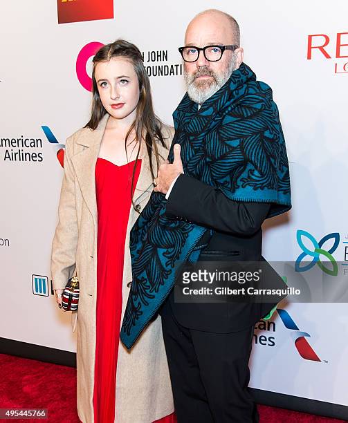 Musician Michael Stipe and guest attend Elton John AIDS Foundation's 14th Annual An Enduring Vision Benefit at Cipriani Wall Street on November 2,...