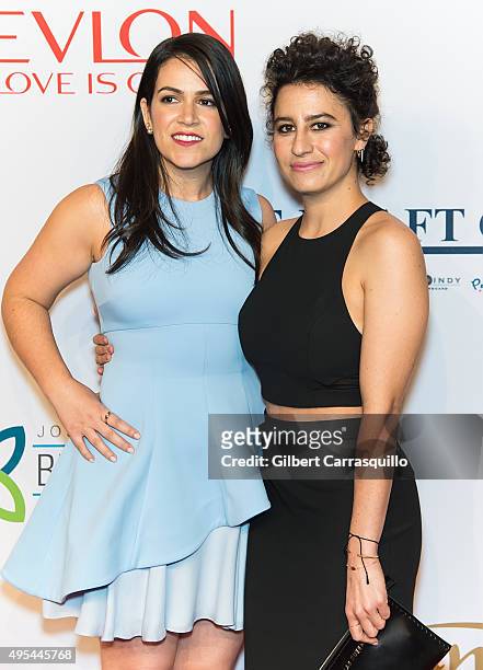 Actors Abbi Jacobson and Ilana Glazer attend Elton John AIDS Foundation's 14th Annual An Enduring Vision Benefit at Cipriani Wall Street on November...