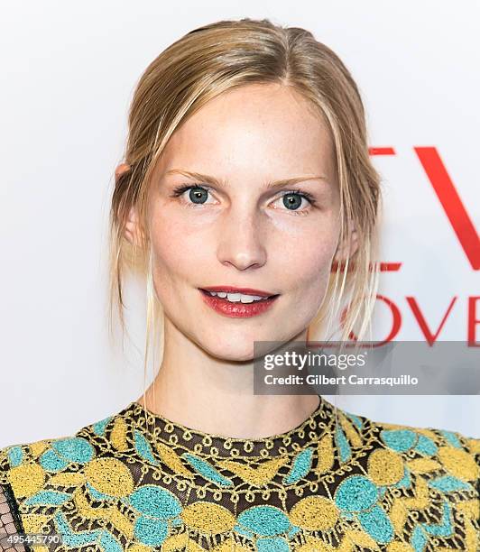 Model Katrin Thormann attends Elton John AIDS Foundation's 14th Annual An Enduring Vision Benefit at Cipriani Wall Street on November 2, 2015 in New...