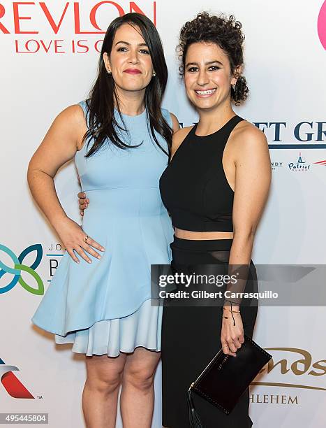 Actors Abbi Jacobson and Ilana Glazer attend Elton John AIDS Foundation's 14th Annual An Enduring Vision Benefit at Cipriani Wall Street on November...