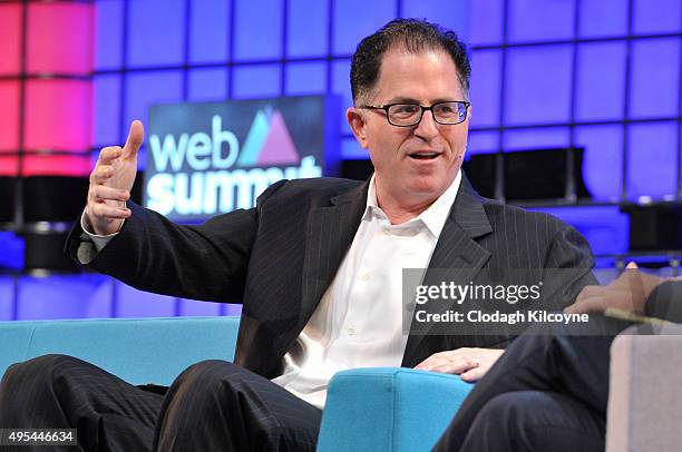 Michael Dell of Dell speaks on stage during the first day of the 2015 Web Summit on November 3, 2015 in Dublin, Ireland. The Web Summit is now in...