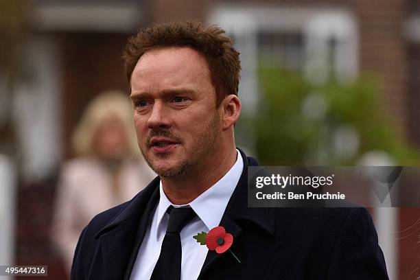 Singer Russell Watson arrives at the funeral of Kirsty Howard at All Angels Church on November 3, 2015 in Manchester, England. Kirsty Howard was born...