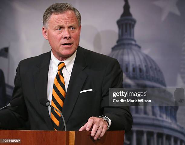 Sen. Richard Burr speaks about veterans affairs during a news conference on Capitol Hill, June 3, 2014 in Washington, DC. Four Senators introduced...