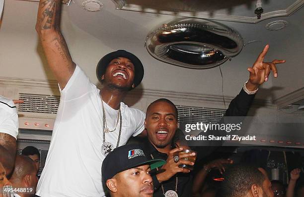 Carmelo Anthony and Nas attend Carmelo Anthony's 30th Birthday Party at Up & Down on June 2, 2014 in New York City.