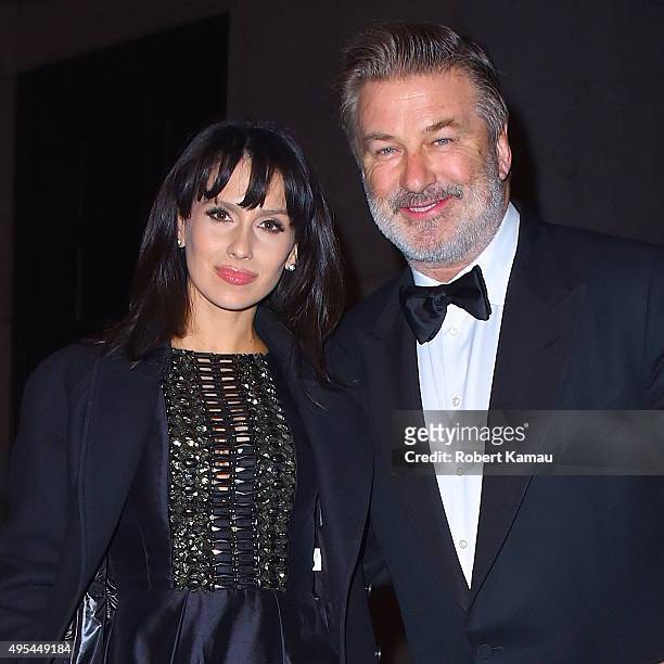 Alec Baldwin and his wife Hilaria Baldwin attends the Elton John AIDS Foundation's 14th Annual An Enduring Vision Benefit at Cipriani Wall Street on...