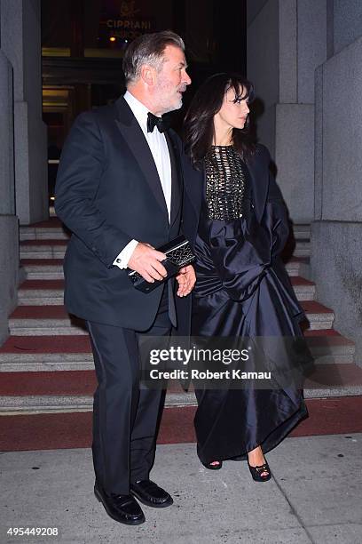 Alec Baldwin and his wife Hilaria Baldwin attends the Elton John AIDS Foundation's 14th Annual An Enduring Vision Benefit at Cipriani Wall Street on...