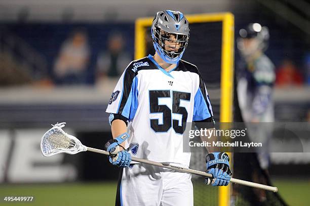 Chad Wiedmaier of the Ohio Machine looks on during a MLL lacrosse game against the Chesapeake Bayhawks on May 31, 2014 at Navy-Marine Corps Memorial...