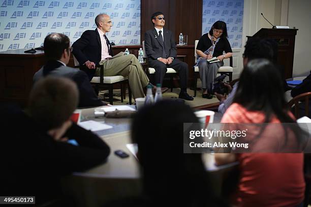 Chen Guangcheng , blind Chinese lawyer, human rights activist and senior fellow in human rights at the Witherspoon Institute, joins AEI President...