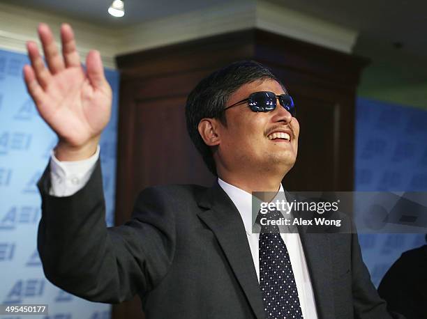 Chen Guangcheng, blind Chinese lawyer, human rights activist and senior fellow in human rights at the Witherspoon Institute, speaks during a...