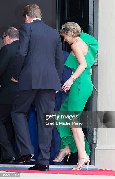 King Willem-Alexander of The Netherlands:Queen Maxima of The Netherlnds arrive at the Loo Palace for dinner on June 3, 2014 in Apeldoorn, Netherlands.