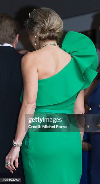 Queen Maxima of The Netherlands arrives for dinner at the Loo Royal Palace on June 3, 2014 in Apeldoorn, Netherlands.