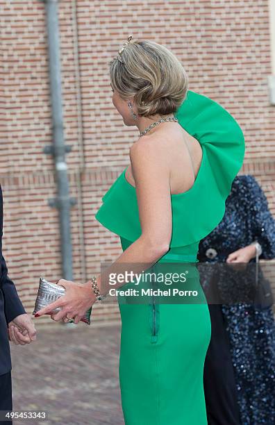 Queen Maxima of The Netherlands arrive for dinner at the Loo Royal Palace on June 3, 2014 in Apeldoorn, Netherlands.