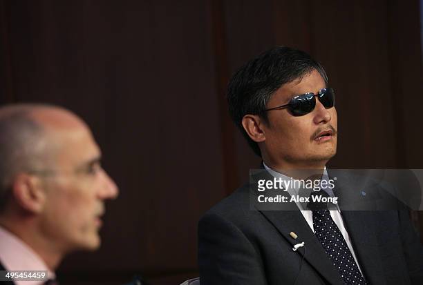 Chen Guangcheng , blind Chinese lawyer, human rights activist and senior fellow in human rights at the Witherspoon Institute, joins AEI President...