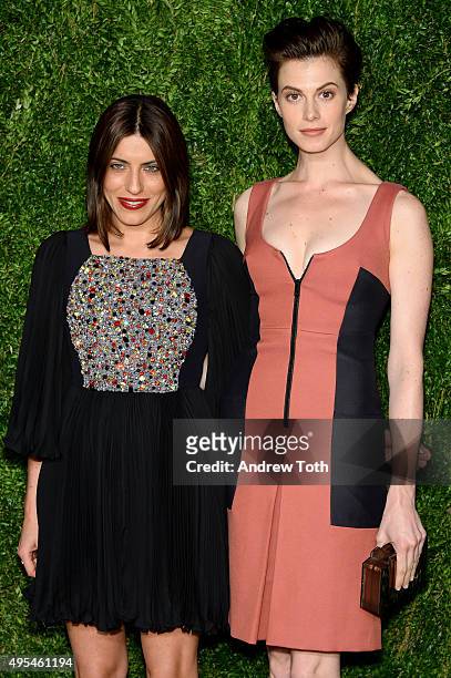 Sofia Sizzi and Elettra Rossellini Wiedemann attend the 12th annual CFDA/Vogue Fashion Fund Awards at Spring Studios on November 2, 2015 in New York...