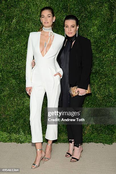 Model Ophelie Guillermand and jewelry designer Dana Lorenz attend the 12th annual CFDA/Vogue Fashion Fund Awards at Spring Studios on November 2,...