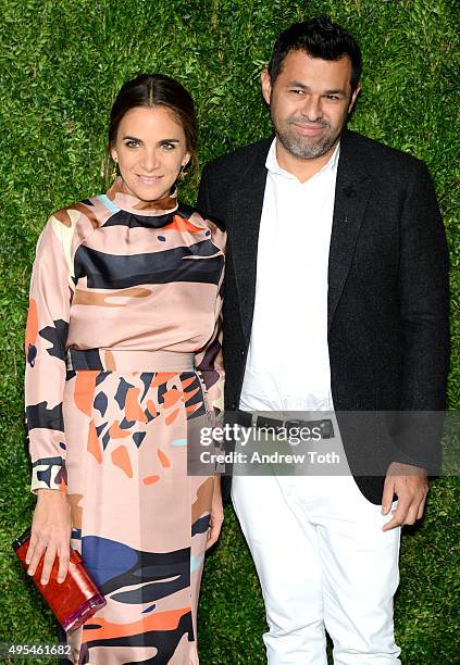 Laure Heriard Dubreuil and Juan Carlos Obando attend the 12th annual CFDA/Vogue Fashion Fund Awards at Spring Studios on November 2, 2015 in New York...