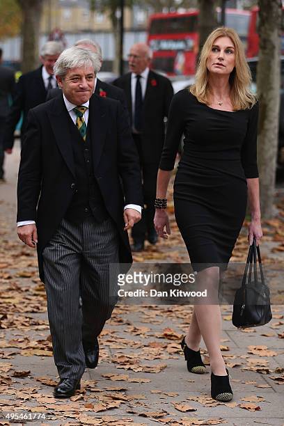 Speaker of the House of Commons, John Bercow and his wife Sally Bercow stop for a photograph as they arrives at St Georges Cathedral for a memorial...