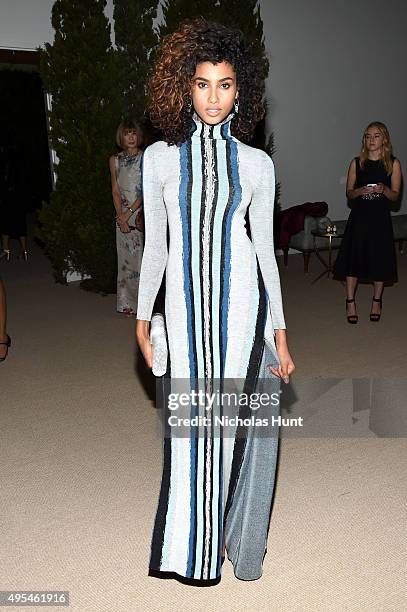 Model Imaan Hammam attends the 12th annual CFDA/Vogue Fashion Fund Awards at Spring Studios on November 2, 2015 in New York City.