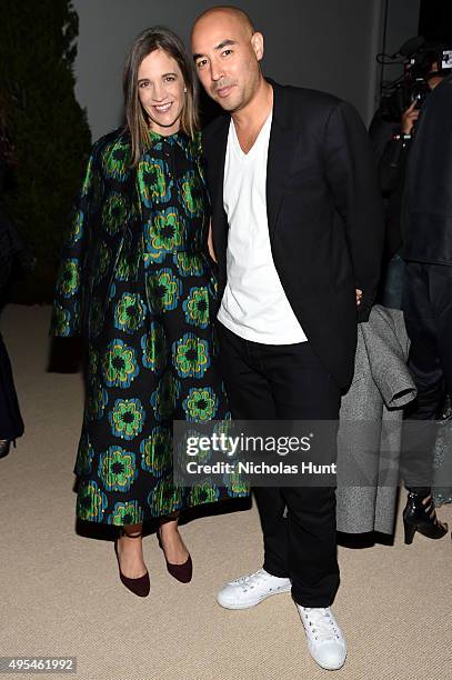 Deisgners Erin Beatty and Max Osterweis of Suno attend the 12th annual CFDA/Vogue Fashion Fund Awards at Spring Studios on November 2, 2015 in New...