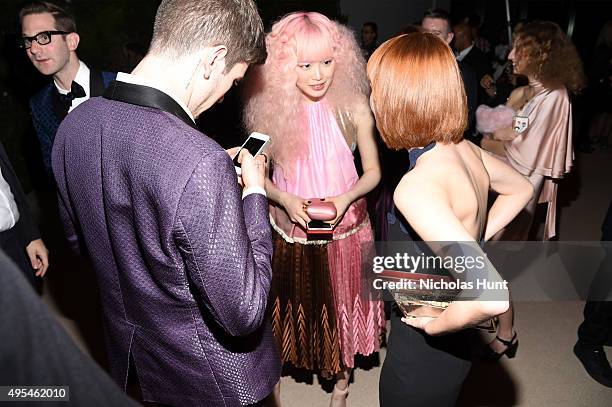 Gabriel-Kane Day-Lewis, Ken Downing, and Kacy Hill attend the 12th annual CFDA/Vogue Fashion Fund Awards at Spring Studios on November 2, 2015 in New...