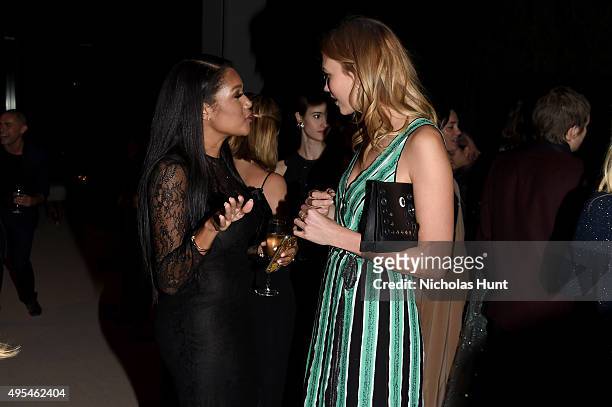 Elaina Watley and Karlie Kloss attend the 12th annual CFDA/Vogue Fashion Fund Awards at Spring Studios on November 2, 2015 in New York City.