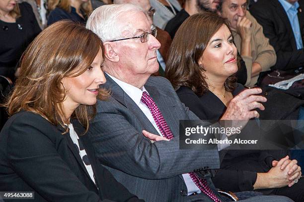 Soraya Saenz De Santamaria attends to Planeta Award 2015 Winners Press Conference at Instituto Cervantes on November 3, 2015 in Madrid, Spain.