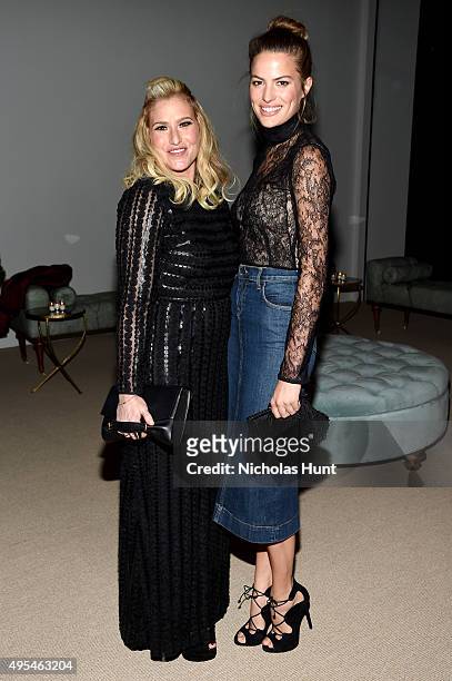 Emily Baldwin and Cameron Russell attend the 12th annual CFDA/Vogue Fashion Fund Awards at Spring Studios on November 2, 2015 in New York City.