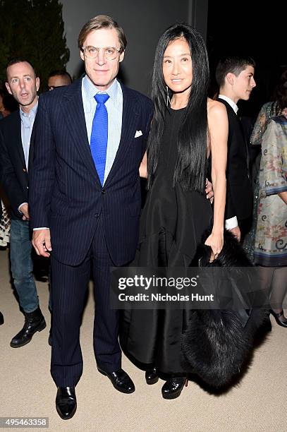 Shelby Bryan and Designer Vera Wang attend the 12th annual CFDA/Vogue Fashion Fund Awards at Spring Studios on November 2, 2015 in New York City.