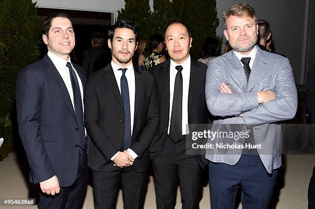 Seth Weissman, Joseph Altuzarra, Derek Lam, and Jan Hendrik-Schlottmann attend the 12th annual CFDA/Vogue Fashion Fund Awards at Spring Studios on...