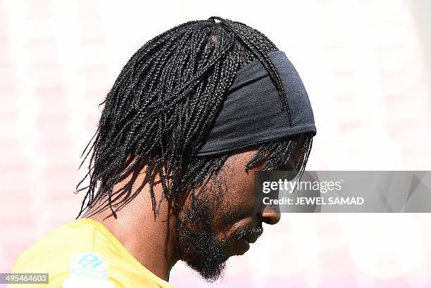 Ivory Ivory Coast's forward Gervinho arrives for a training session at the Toyota Stadium in Frisco, Texas, on June 3 on the eve of their World Cup...