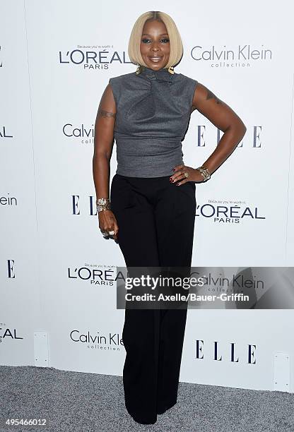 Singer Mary J. Blige arrives at the 22nd Annual ELLE Women In Hollywood Awards at Four Seasons Hotel Los Angeles at Beverly Hills on October 19, 2015...