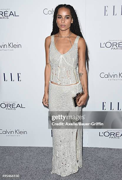 Actress Zoe Kravitz arrives at the 22nd Annual ELLE Women In Hollywood Awards at Four Seasons Hotel Los Angeles at Beverly Hills on October 19, 2015...
