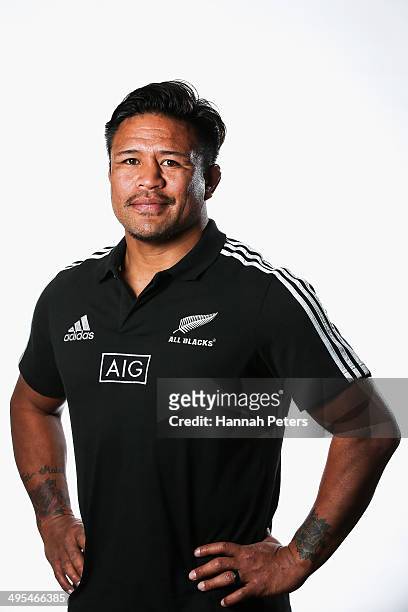Keven Mealamu of the All Blacks poses for a photo following the New Zealand All Blacks squad announcement on June 1, 2014 in Auckland, New Zealand....