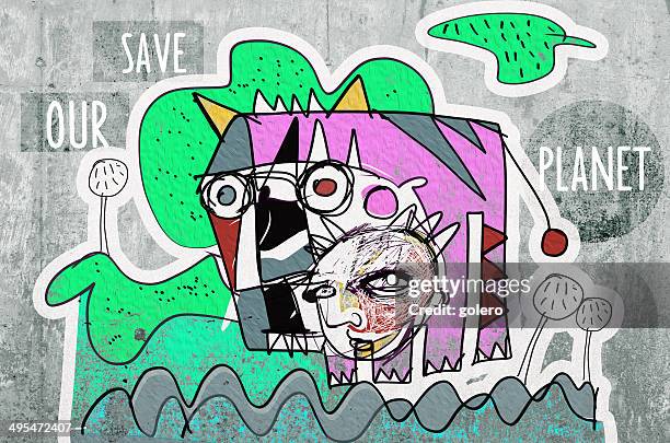 stockillustraties, clipart, cartoons en iconen met graffiti background - red background