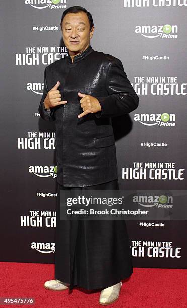 Cary-Hiroyuki Tagawa attends the episode screening and premiere for the Amazon Originals Series 'The Man In The High Castle'at Alice Tully Hall on...