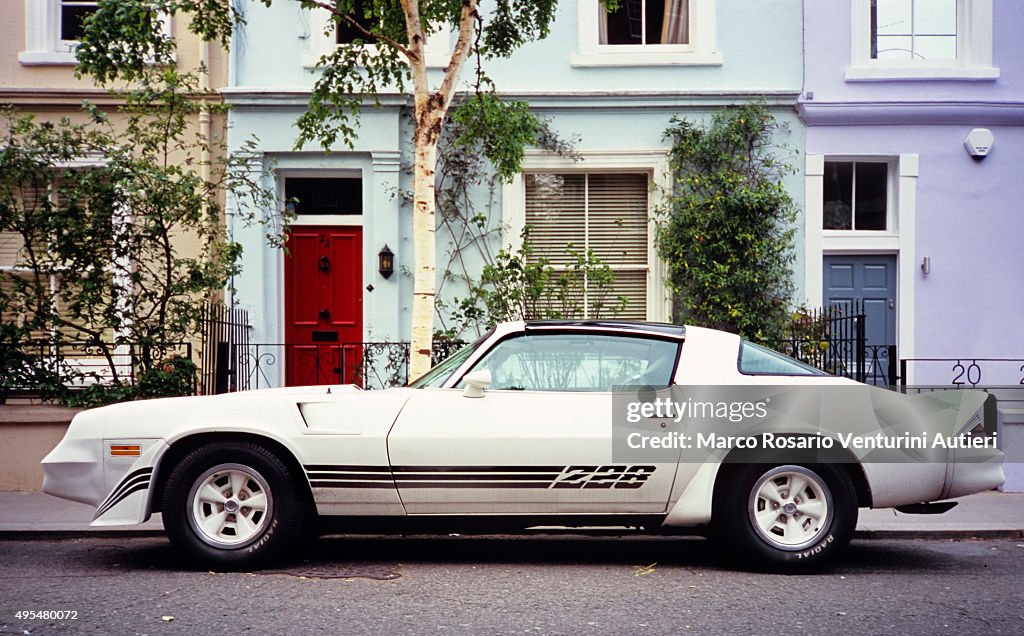 Vintage sport car, Notting Hill (Chevrole Camaro Z28)