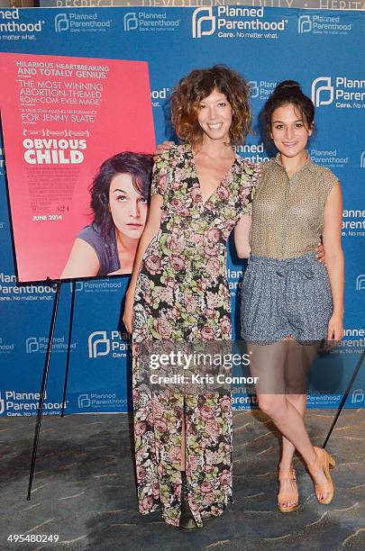 Producer Elisabeth Holm and actress Jenny Slate attend the Planned Parenthood of America/A24 special screening of "Obvious Child" at U.S. Navy...