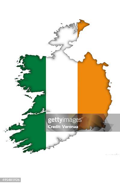 ireland map with flag - irish border stock illustrations