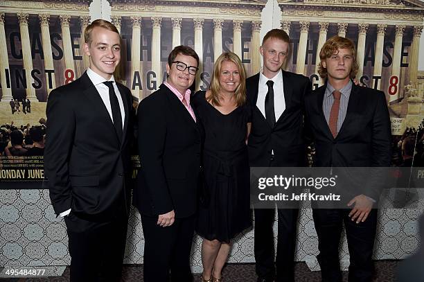 Documentary subjects Kris Perry , Sandy Stier and family attend the Los Angeles Premiere of the new HBO documentary "The Case Against 8" at DGA...