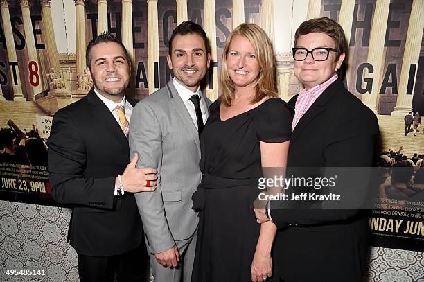 Documentary subjects Jeff Zarrillo, Paul Katami, Sandy Stier and Kris Perry attend the Los Angeles Premiere of the new HBO documentary "The Case...