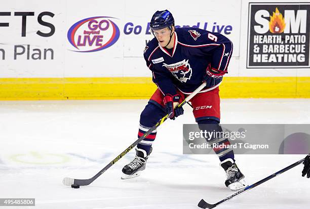 Henrik Samuelsson of the Springfield Falcons skates against the Providence Bruins during an American Hockey League game at the Dunkin' Donuts Center...