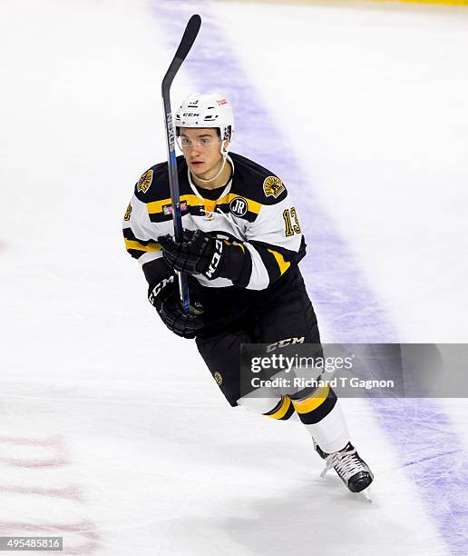 Alexander Khokhlachev of the Providence Bruins skates against the Springfield Falcons during an American Hockey League game at the Dunkin' Donuts...