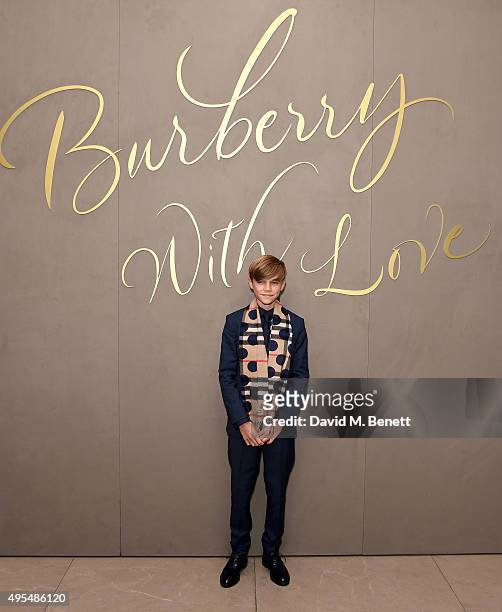Romeo Beckham attends the Burberry Festive Film Premiere on November 3, 2015 in London, England.