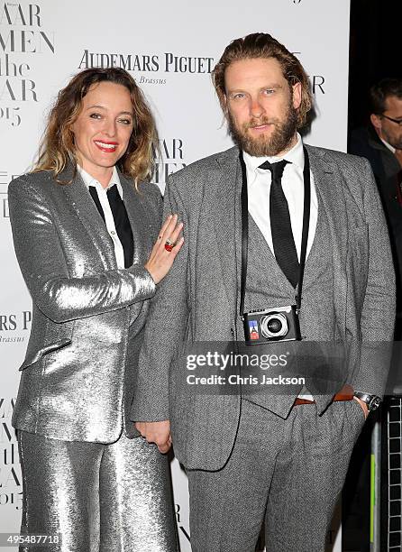 Designer Alice Temperley and Greg Williams attend Harper's Bazaar Women of the Year Awards at Claridge's Hotel on November 3, 2015 in London, England.