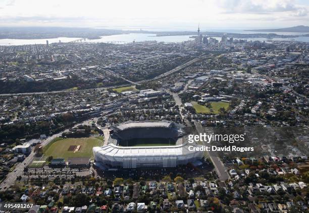 An aerial view of Eden Park Stadium on June 4, 2014 in Auckland, New Zealand.