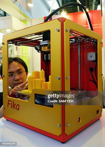 Technicism introduces a Fika II 3D printer on display at the Computex tech show in Taipei on June 4, 2014. More than 1,500 exhibitors, including some...