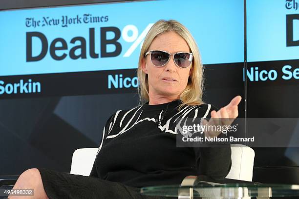 Co-founder and co-chairman of Wickr Nico Sell participates in a panel discussion at the New York Times 2015 DealBook Conference at the Whitney Museum...