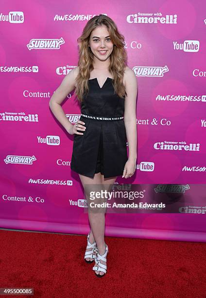 Actress McKaley Miller arrives at the "Summer With Cimorelli" red carpet premiere event at the YouTube Space LA on June 3, 2014 in Los Angeles,...