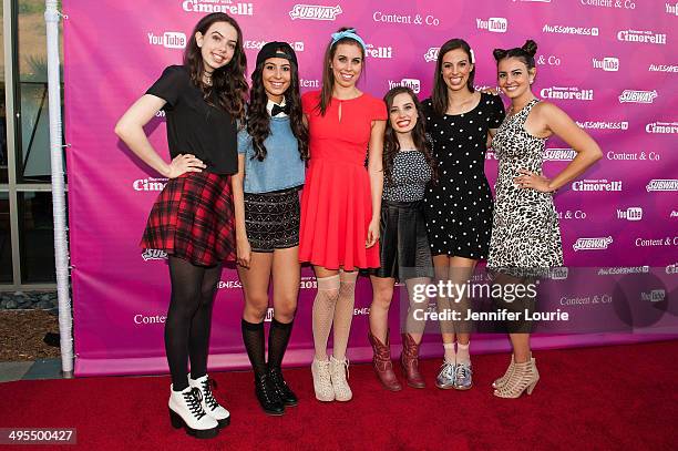 Singers Dani Cimorelli, Lauren Cimorelli, Christina Cimorelli, Amy Cimorelli, Katherine Cimorelli and Lisa Cimorelli of the band Cimorelli attends...