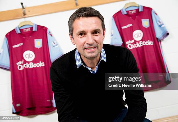 Remi Garde the new manager of Aston Villa poses for a picture at the clubs training ground Bodymoor Heath on November 03, 2015 in Birmingham, England.